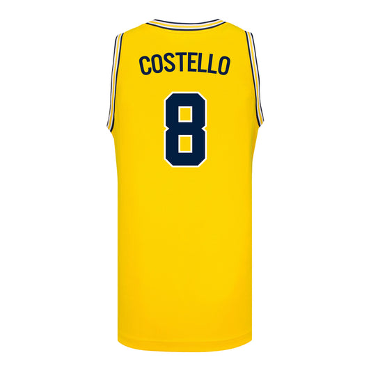 Michigan Wolverines #8 Quinn Costello Student Athlete Maize Basketball Jersey