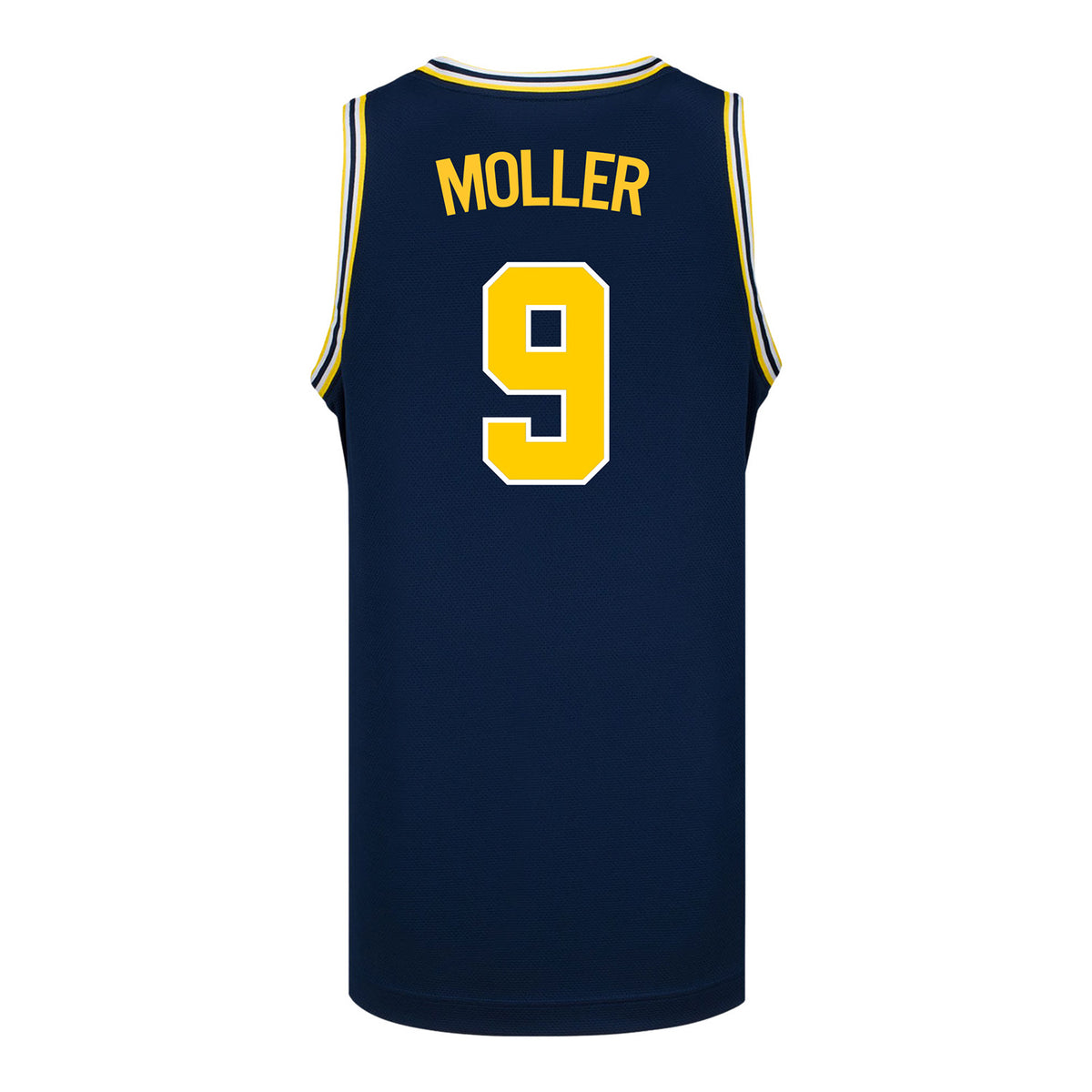 Michigan Wolverines #9 Marcus Moller Student Athlete Blue Basketball Jersey