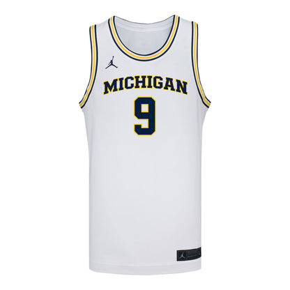 Michigan Wolverines #9 Marcus Moller Student Athlete White Basketball Jersey