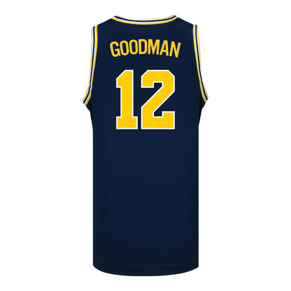 Michigan Wolverines #12 Oscar Goodman Student Athlete Blue Basketball Jersey