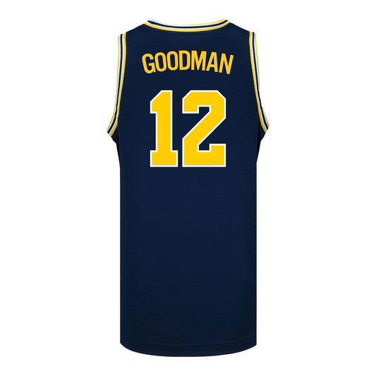 Michigan Wolverines #12 Oscar Goodman Student Athlete Blue Basketball Jersey
