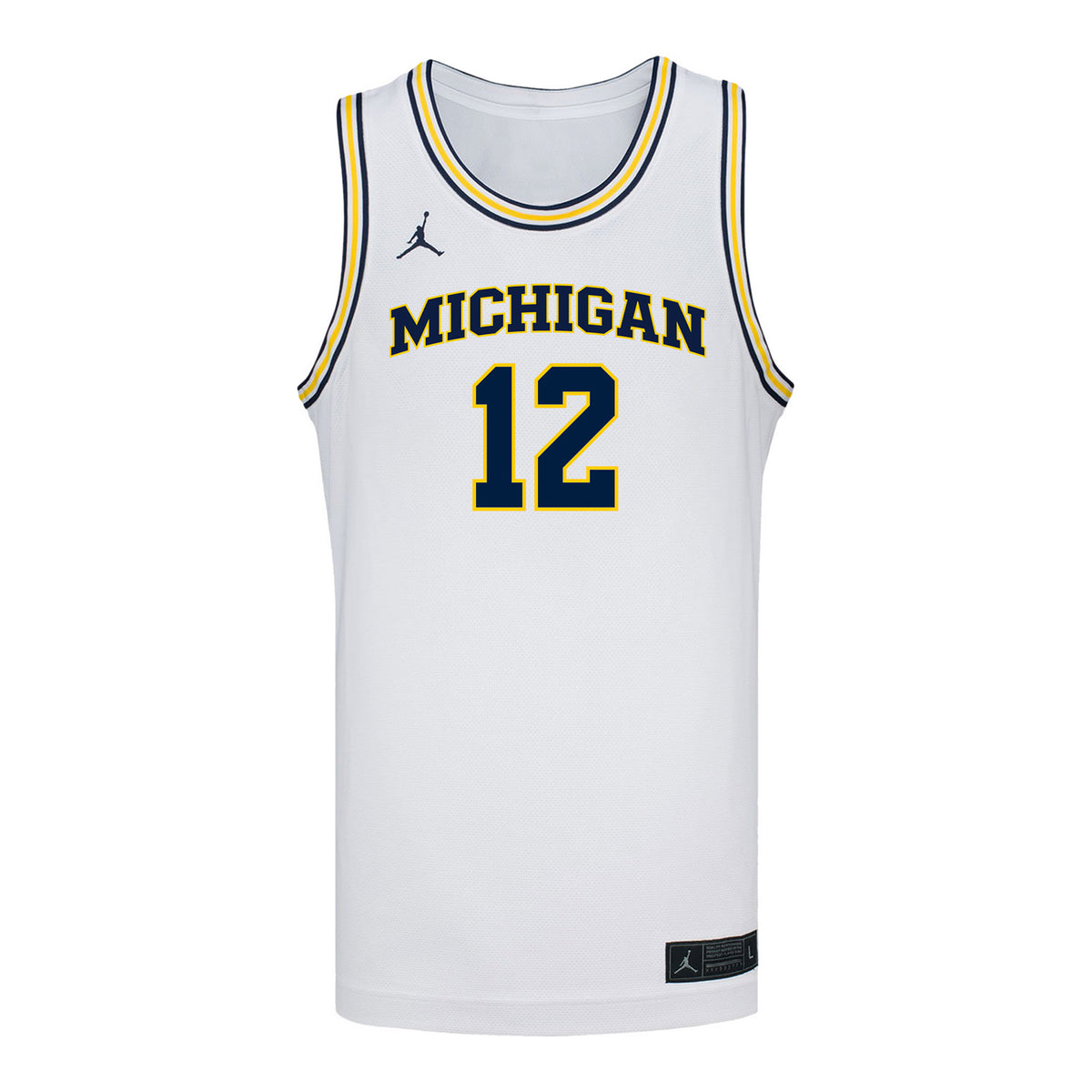 Michigan Wolverines #12 Oscar Goodman Student Athlete White Basketball Jersey