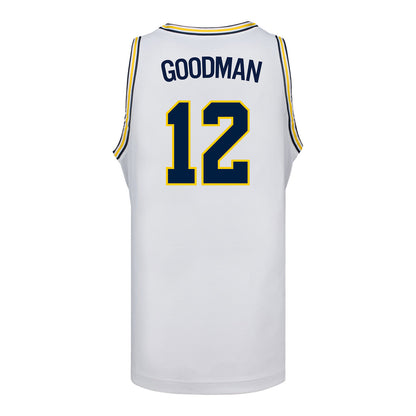 Michigan Wolverines #12 Oscar Goodman Student Athlete White Basketball Jersey
