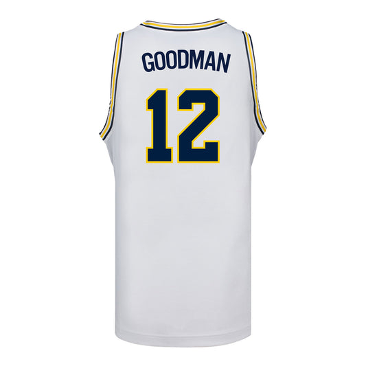 Michigan Wolverines #12 Oscar Goodman Student Athlete White Basketball Jersey