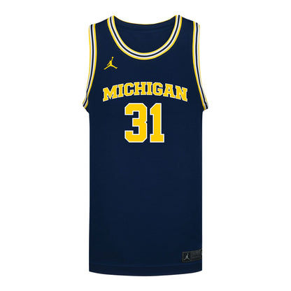 Michigan Wolverines #31 Harrison Hochberg Student Athlete Blue Basketball Jersey