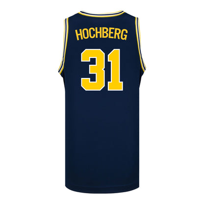 Michigan Wolverines #31 Harrison Hochberg Student Athlete Blue Basketball Jersey