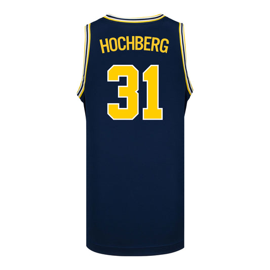 Michigan Wolverines #31 Harrison Hochberg Student Athlete Blue Basketball Jersey
