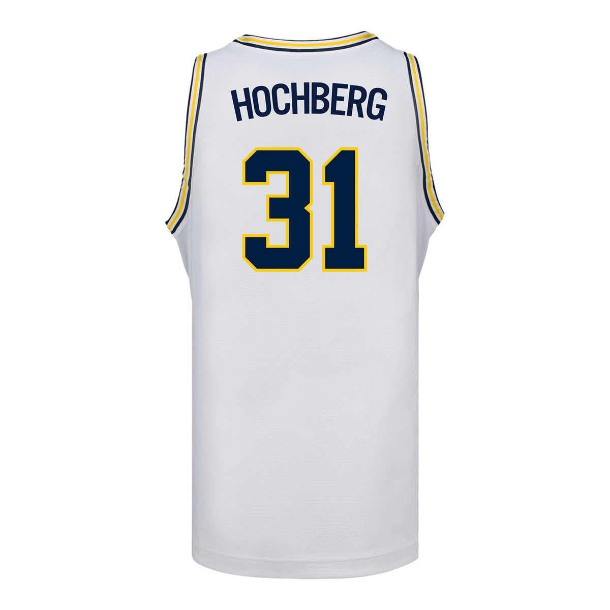 Michigan Wolverines #31 Harrison Hochberg Student Athlete White Basketball Jersey