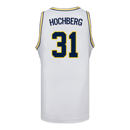 Michigan Wolverines #31 Harrison Hochberg Student Athlete White Basketball Jersey