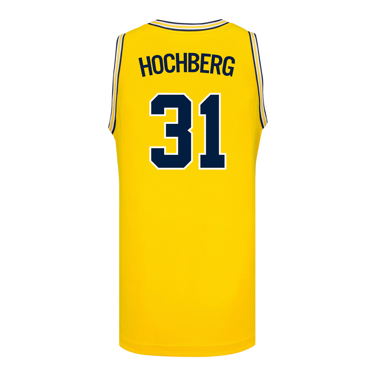 Michigan Wolverines #31 Harrison Hochberg Student Athlete Maize Basketball Jersey