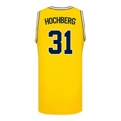 Michigan Wolverines #31 Harrison Hochberg Student Athlete Maize Basketball Jersey