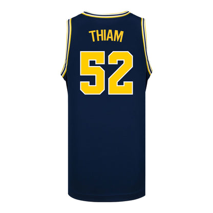 Michigan Wolverines #52 Moustapha Thiam Student Athlete Blue Basketball Jersey