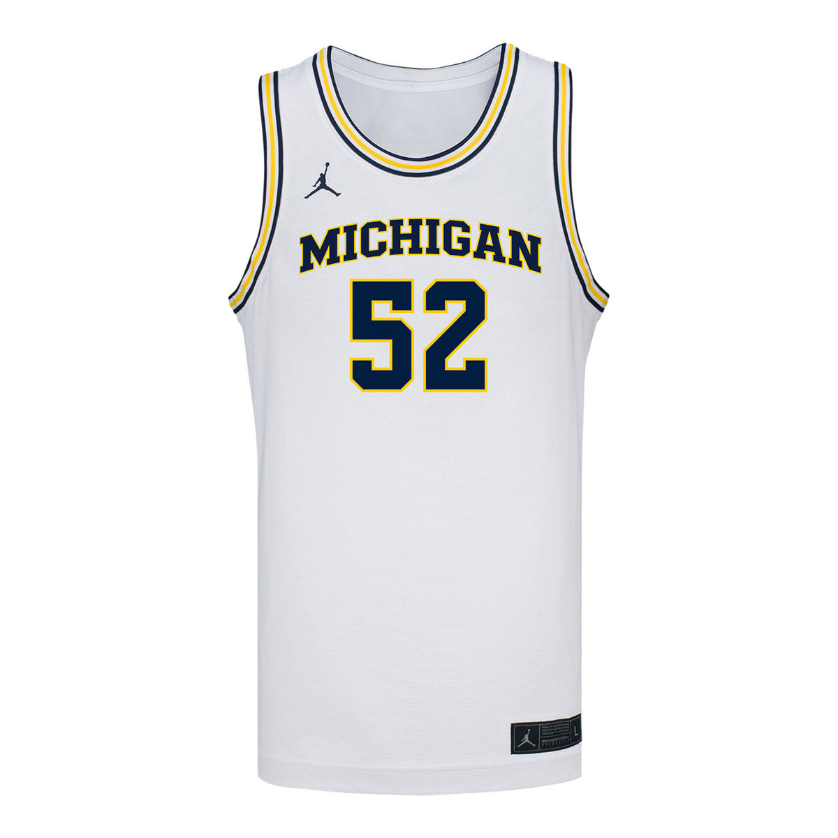 Michigan Wolverines #52 Moustapha Thiam Student Athlete White Basketball Jersey