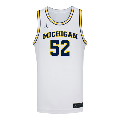 Michigan Wolverines #52 Moustapha Thiam Student Athlete White Basketball Jersey