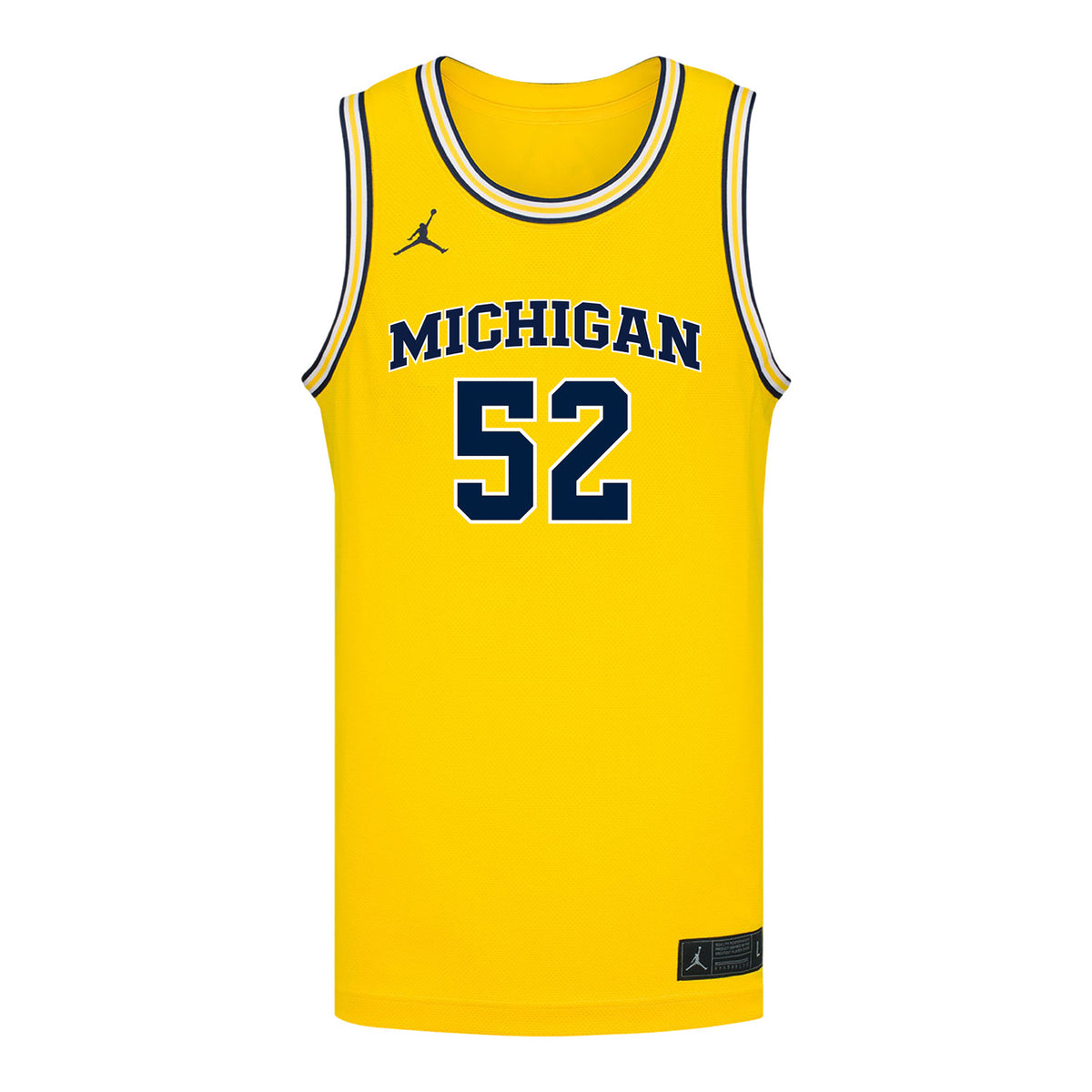 Michigan Wolverines #52 Moustapha Thiam Student Athlete Maize Basketball Jersey
