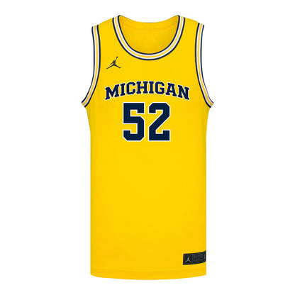 Michigan Wolverines #52 Moustapha Thiam Student Athlete Maize Basketball Jersey