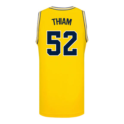 Michigan Wolverines #52 Moustapha Thiam Student Athlete Maize Basketball Jersey