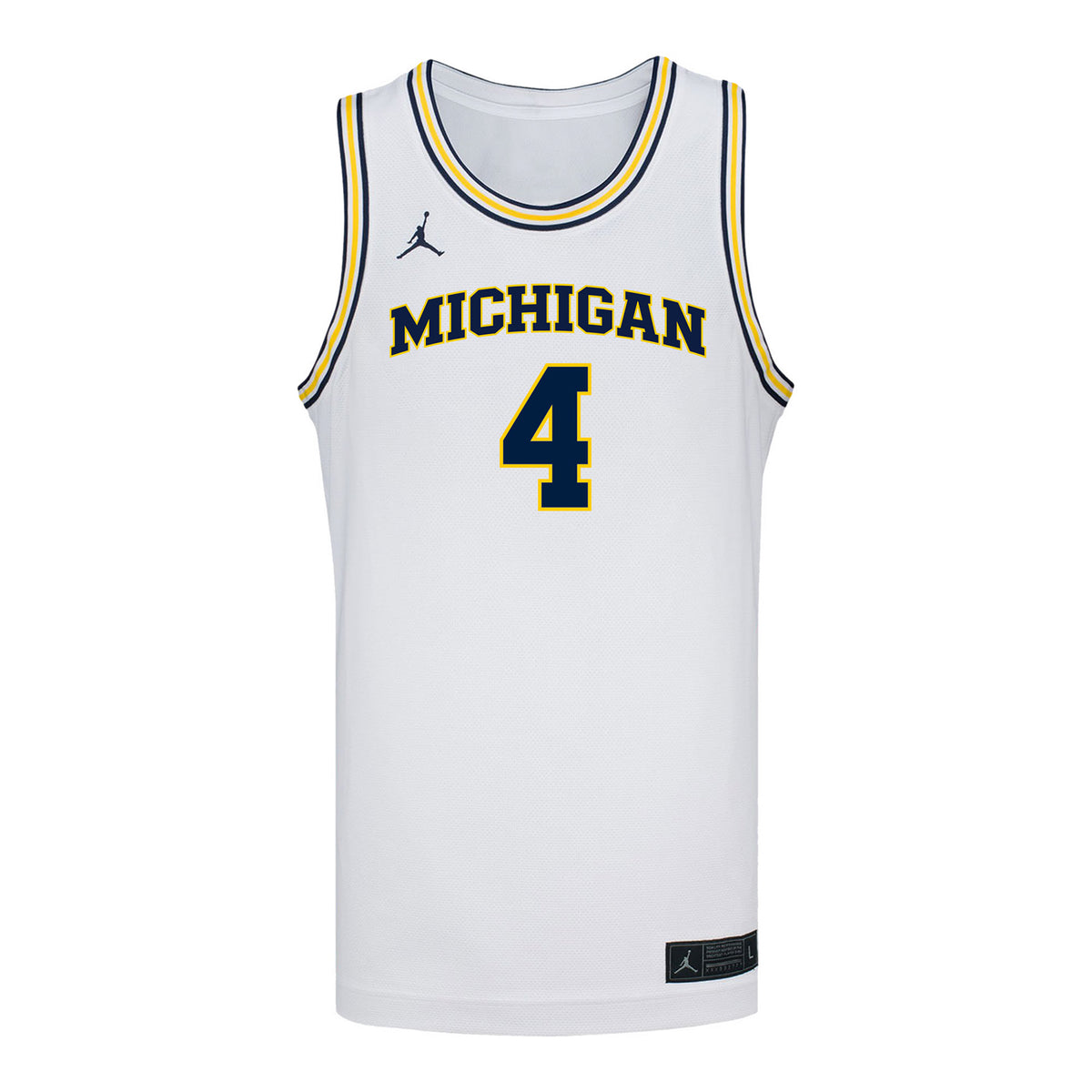 Michigan Wolverines Women's Basketball #4 Dallas Loughridge Student Athlete White Basketball Jersey
