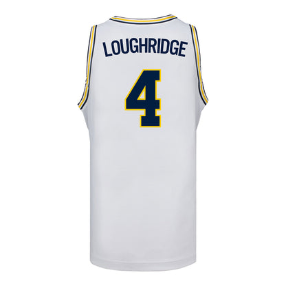 Michigan Wolverines Women's Basketball #4 Dallas Loughridge Student Athlete White Basketball Jersey
