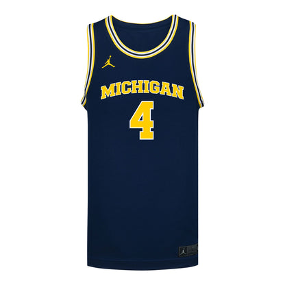 Michigan Wolverines Women's Basketball #4 Dallas Loughridge Student Athlete Blue Basketball Jersey