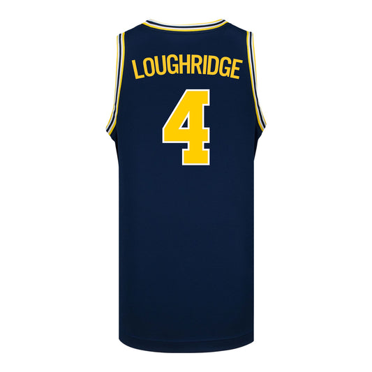 Michigan Wolverines Women's Basketball #4 Dallas Loughridge Student Athlete Blue Basketball Jersey