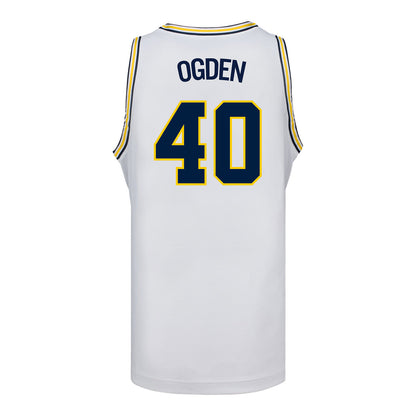 Michigan Wolverines Women's Basketball #40 Courtney Ogden Student Athlete White Basketball Jersey