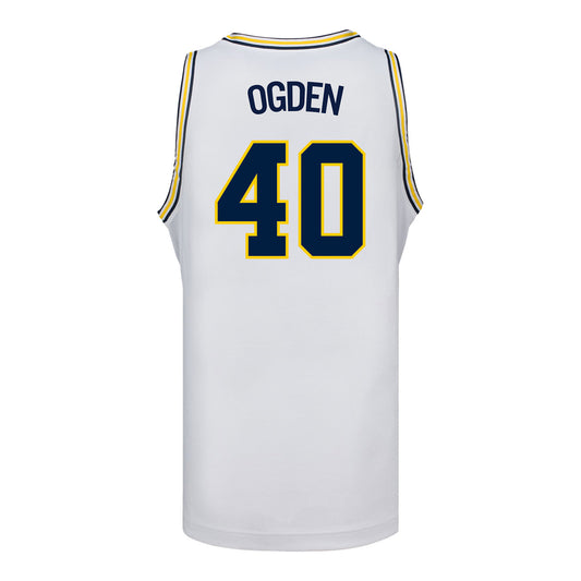 Michigan Wolverines Women's Basketball #40 Courtney Ogden Student Athlete White Basketball Jersey