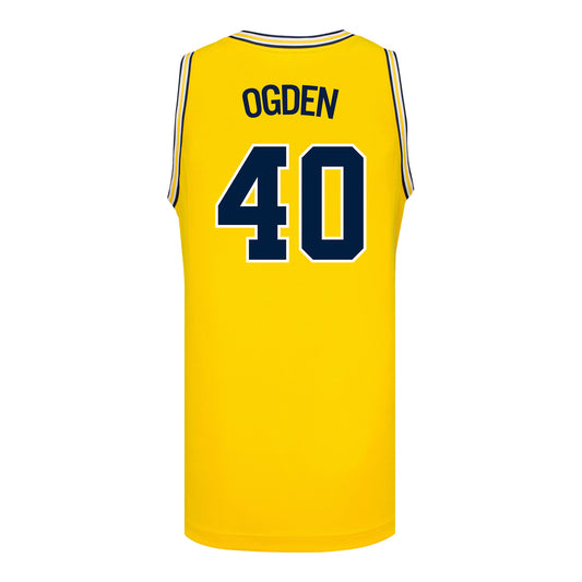 Michigan Wolverines Women's Basketball #40 Courtney Ogden Student Athlete Maize Basketball Jersey