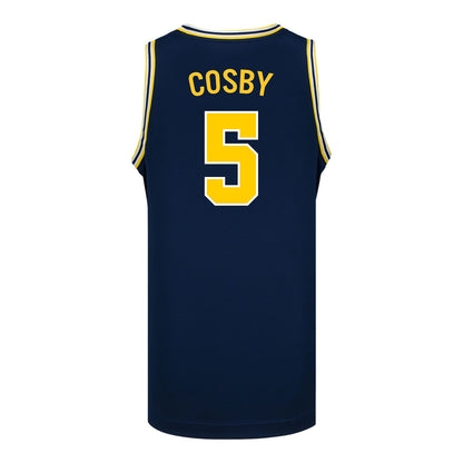 Michigan Wolverines #5 Lincoln Cosby Student Athlete Blue Basketball Jersey
