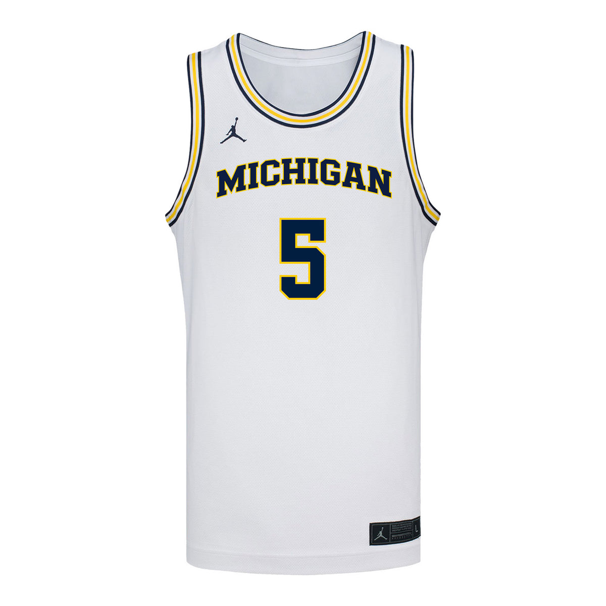 Michigan Wolverines #5 Lincoln Cosby Student Athlete White Basketball Jersey