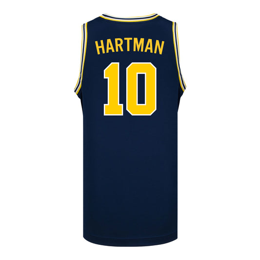Michigan Wolverines #10 Joseph Hartman Student Athlete Blue Basketball Jersey