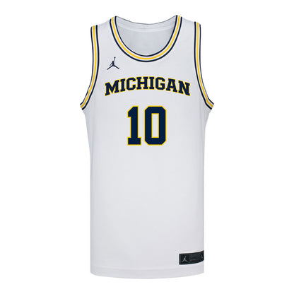 Michigan Wolverines #10 Joseph Hartman Student Athlete White Basketball Jersey