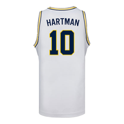 Michigan Wolverines #10 Joseph Hartman Student Athlete White Basketball Jersey