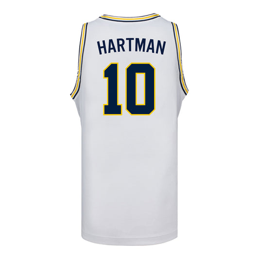 Michigan Wolverines #10 Joseph Hartman Student Athlete White Basketball Jersey