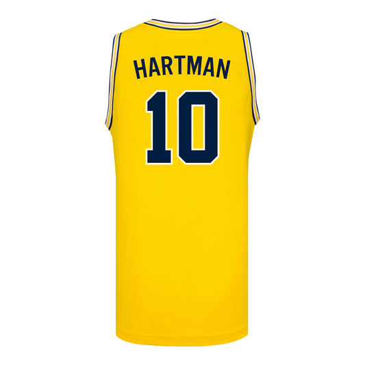 Michigan Wolverines #10 Joseph Hartman Student Athlete Maize Basketball Jersey