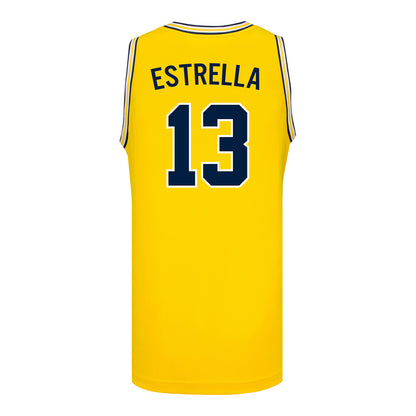 Michigan Wolverines #13 J.P Estrella Student Athlete Maize Basketball Jersey