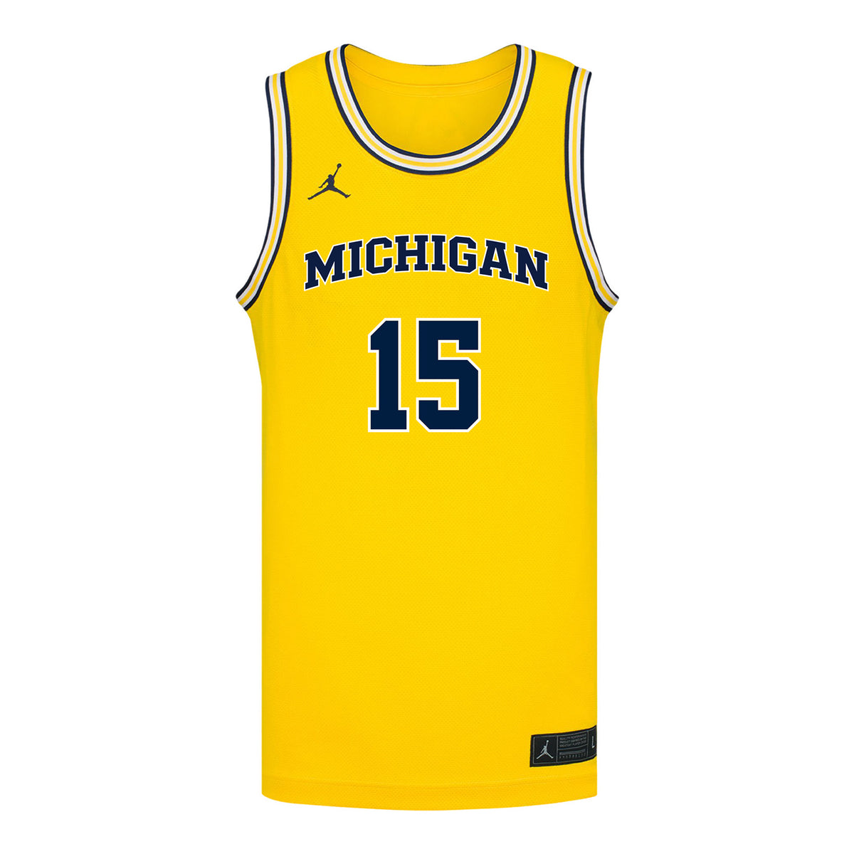 Michigan Wolverines #15 Malachi Brown Student Athlete Maize Basketball Jersey