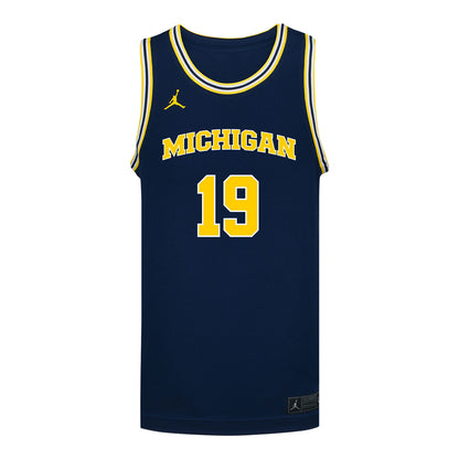Michigan Wolverines #19 Jalen Reed Student Athlete Blue Basketball Jersey