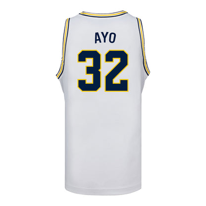 Michigan Wolverines Women's Basketball #32 Fope Ayo Student Athlete White Basketball Jersey