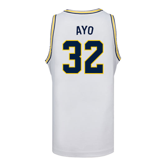 Michigan Wolverines Women's Basketball #32 Fope Ayo Student Athlete White Basketball Jersey