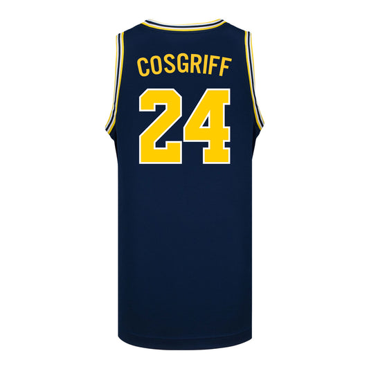 Michigan Wolverines Women's Basketball #24 Devin Cosgriff Student Athlete Blue Basketball Jersey
