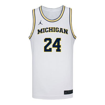 Michigan Wolverines Women's Basketball #24 Devin Cosgriff Student Athlete White Basketball Jersey