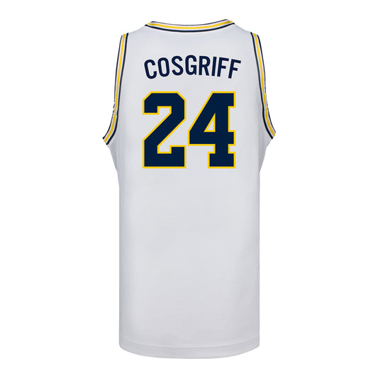 Michigan Wolverines Women's Basketball #24 Devin Cosgriff Student Athlete White Basketball Jersey