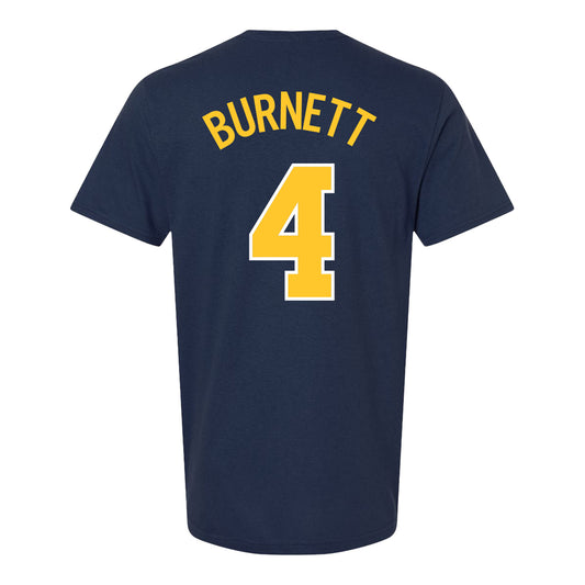 Michigan Wolverines Men's Basketball Student Athlete #4 Nimari Burnett Youth T-Shirt - Back View