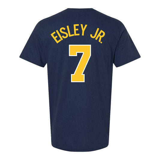 Michigan Wolverines Men's Basketball Student Athlete #7 Howard Eisley Jr. Youth T-Shirt - Back View