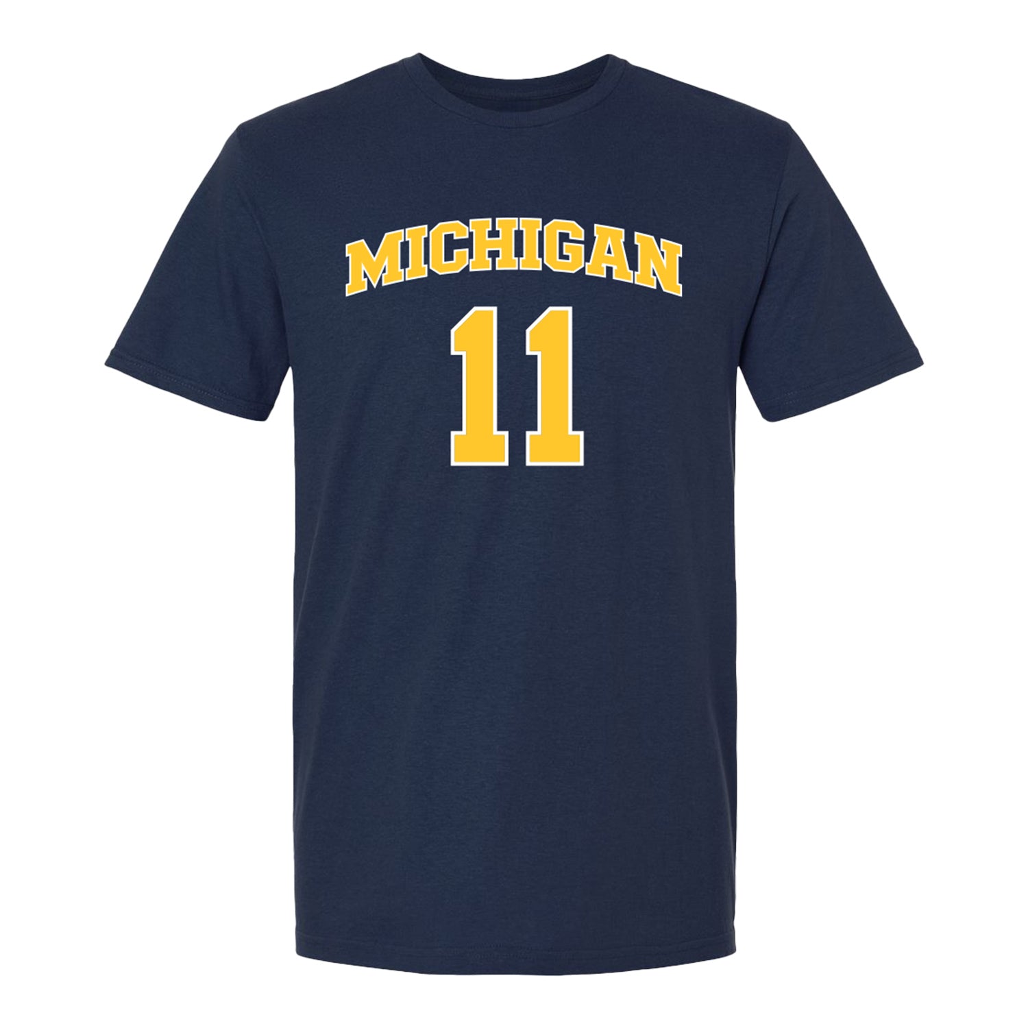 Michigan Wolverines Men's Basketball Student Athlete #11 Roddy Gayle Youth T-Shirt - Front View