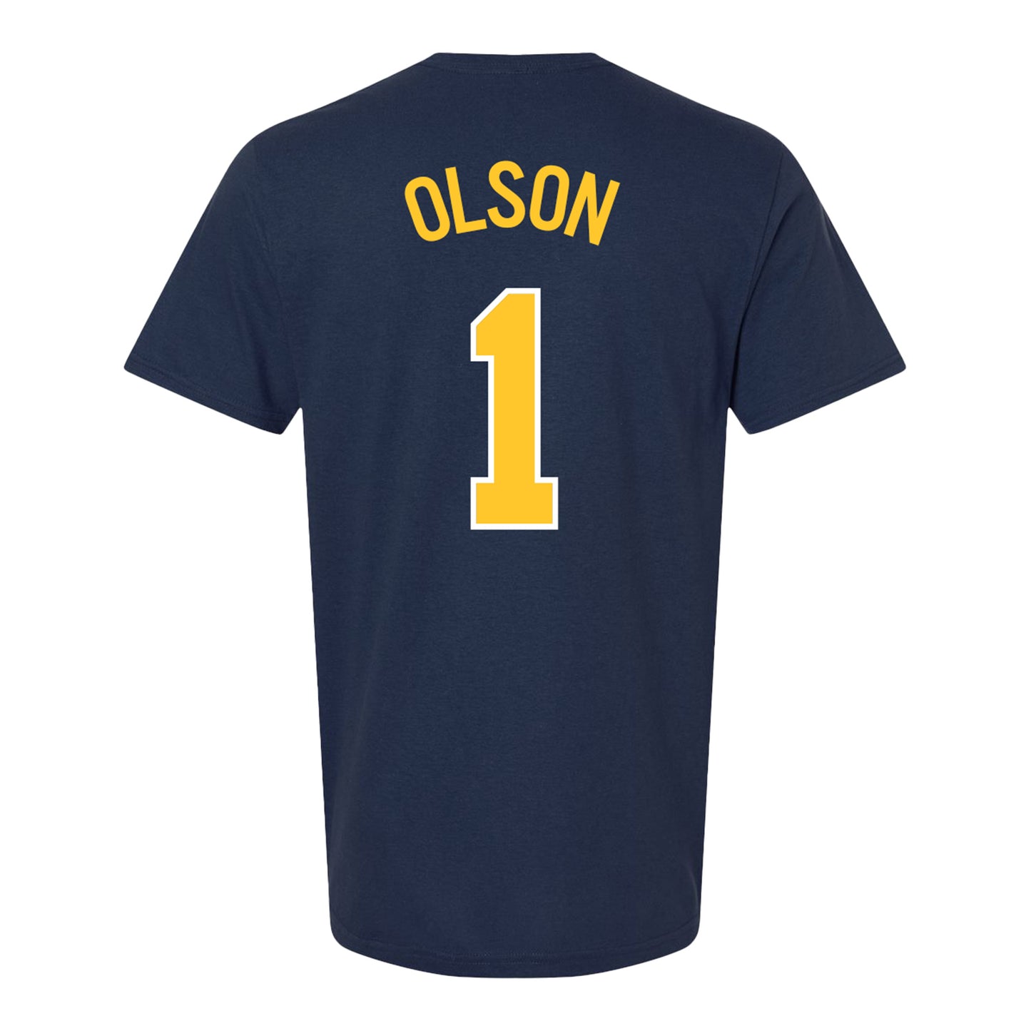 Michigan Wolverines Women's Basketball Student Athlete #1 Olivia Olson Youth T-Shirt - Back View