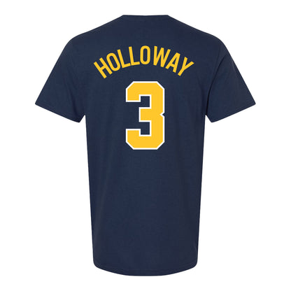 Michigan Wolverines Women's Basketball Student Athlete #3 Mila Holloway Youth T-Shirt - Back View