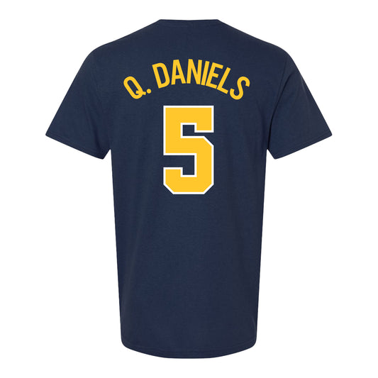 Michigan Wolverines Women's Basketball Student Athlete #5 Brooke Q. Daniels Youth T-Shirt - Back View