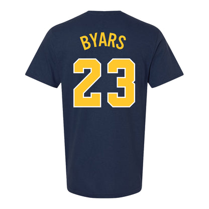 Michigan Wolverines Women's Basketball Student Athlete #23 Ciara Byars Youth T-Shirt - Back View